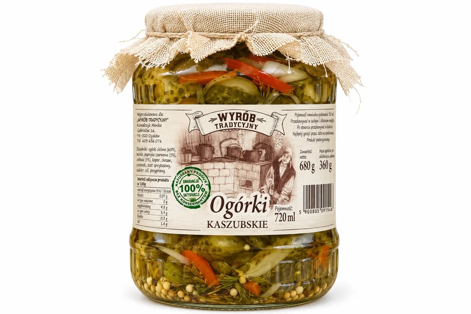 Ogórki kaszubskie Wyrób Tradycyjny 680 g